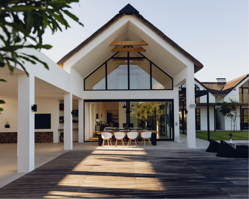 Modern house with large windows